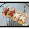 Kids Cross Strap Open Toe Velcro Sandals Summer Casual Beach Shoes For Boys Girls