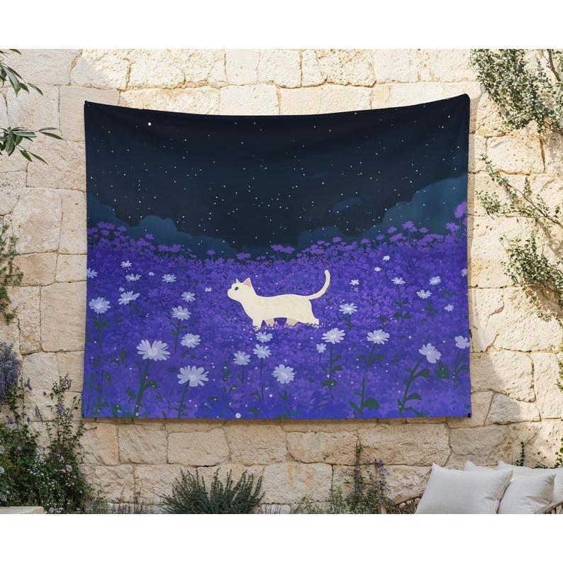 cat tapestry 75x100