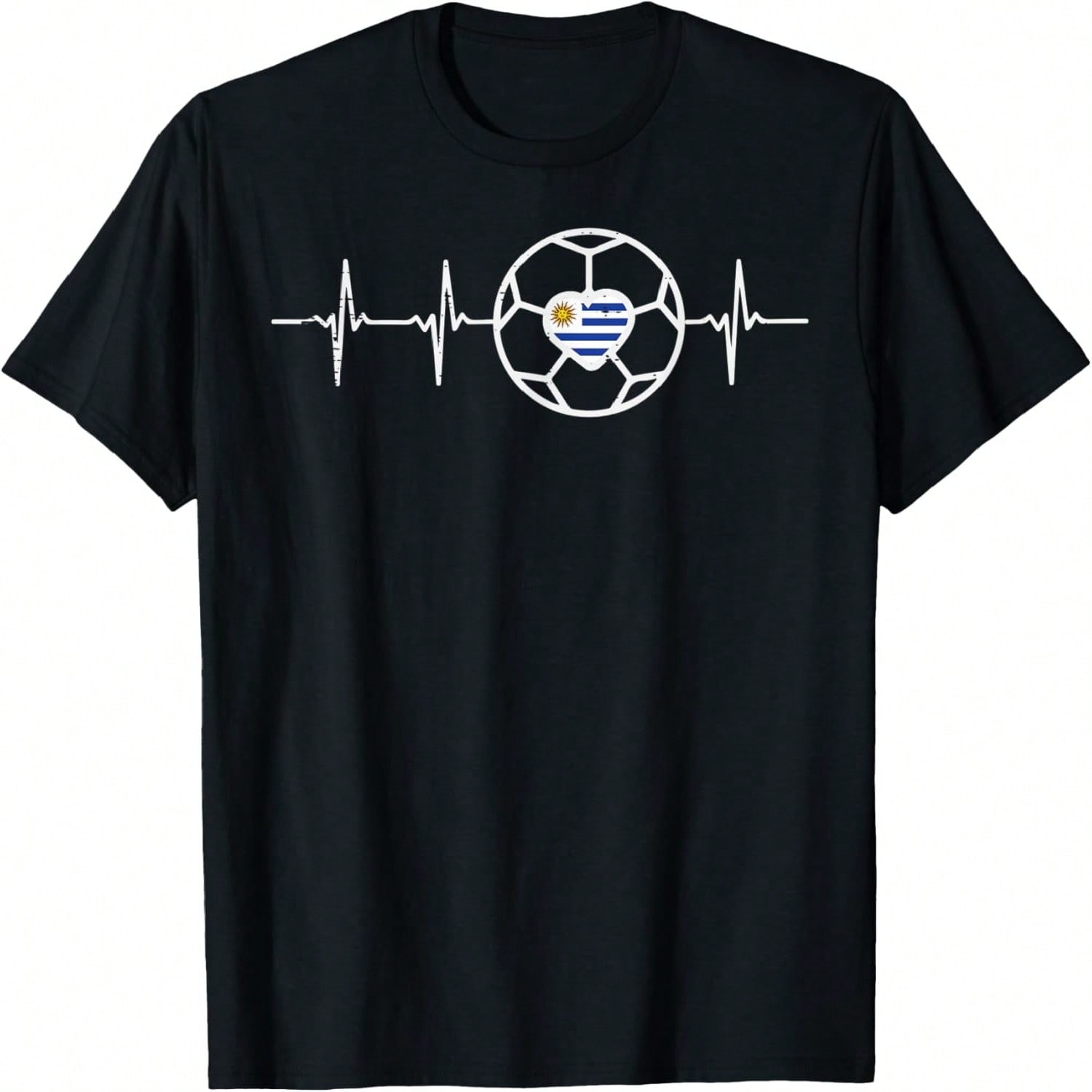 Heartbeat Uruguay Soccer Ball Football Fan unisex Wounisex Kids T-Shirt S разноцветный