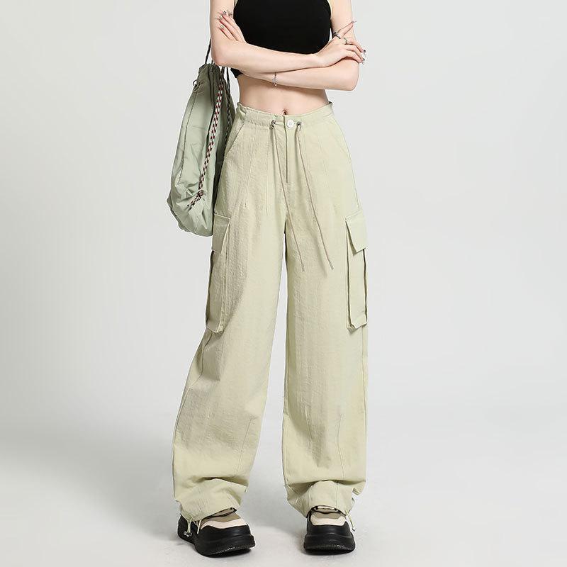Wide-leg Overalls Women's Spring and Summer Thin New Two-wear Thin Sweatpants Straight Quick-drying Casual Pants