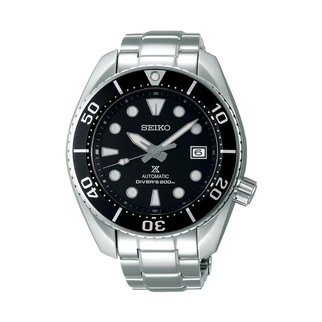 Мужские автоматические часы Seiko Prospex с черным циферблатом, 200M, SPB101J1 чёрный