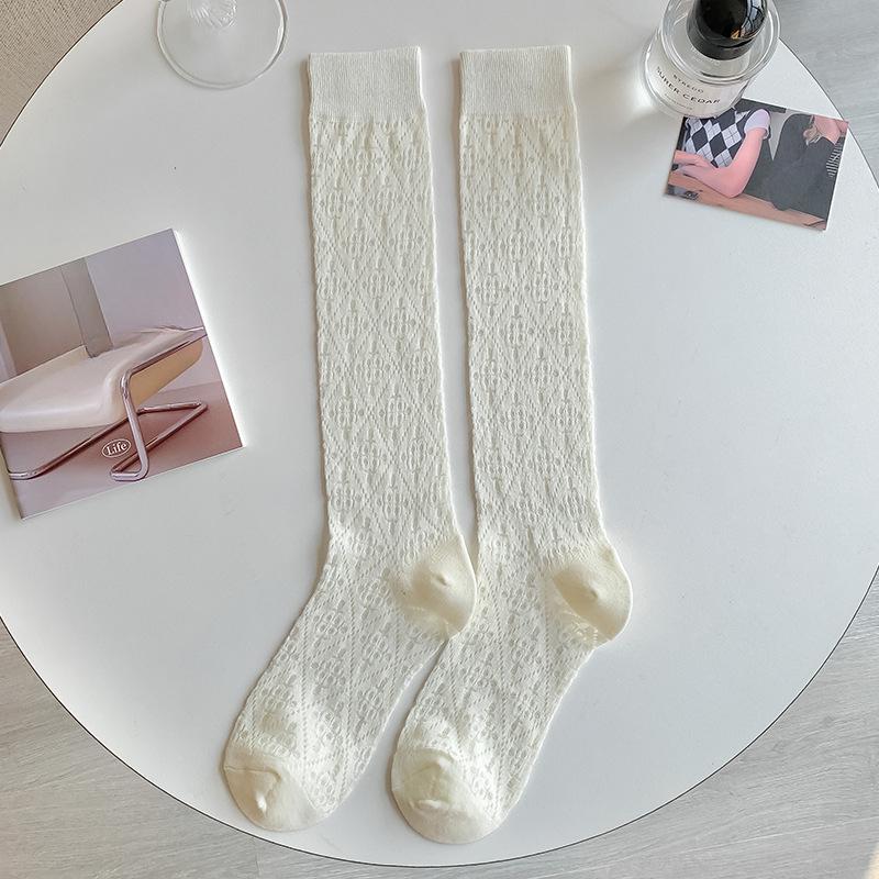 Damskie Letnie Cienkie Model Słodkie Przezroczyste Kryształowe Wysokie Skarpety