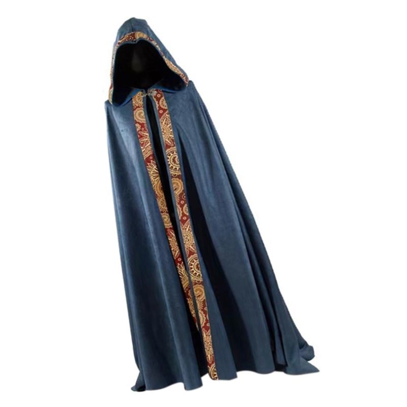 Halloween Death Cloak Loose Comfortable Hooded Death Robe Cloak Meidieval Cape Costume for Adult Cosplay Party Halloween
