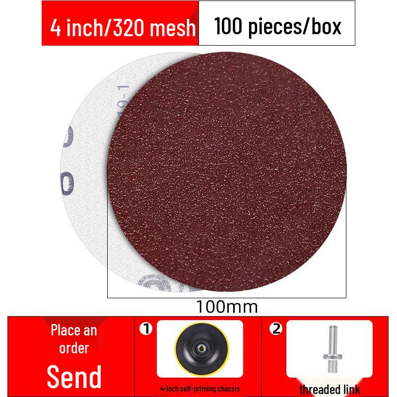 4-Inch Self-Adhesive Flocking Sandpaper Discs for Drill & Grinder - 100mm Polishing & Grinding for Woodworking