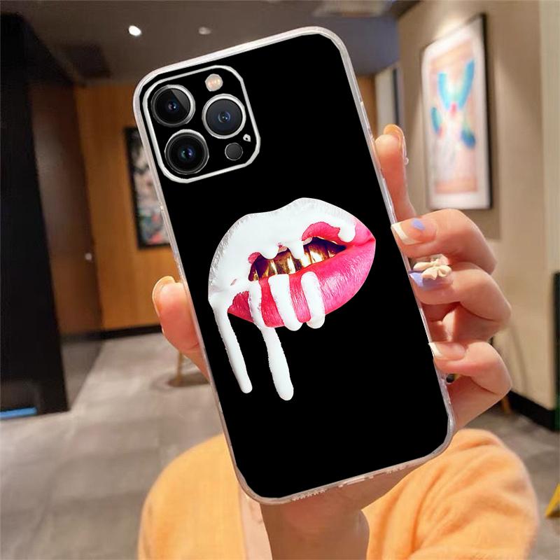 

Phone Case For iphone 17 Pro Max Air 16 15 14 13 Pro Max 15 16 Pro 15Plus Sexy lip iphone 13