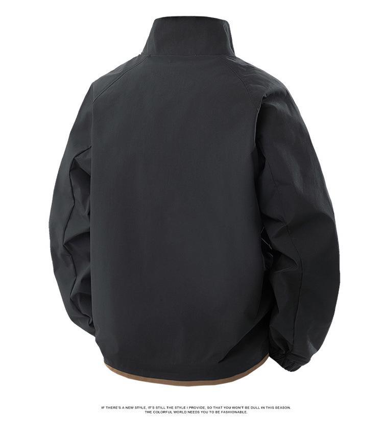 Trendy Men's Stand Collar Plus Size Street Style Jacket - Spring/Autumn Collection