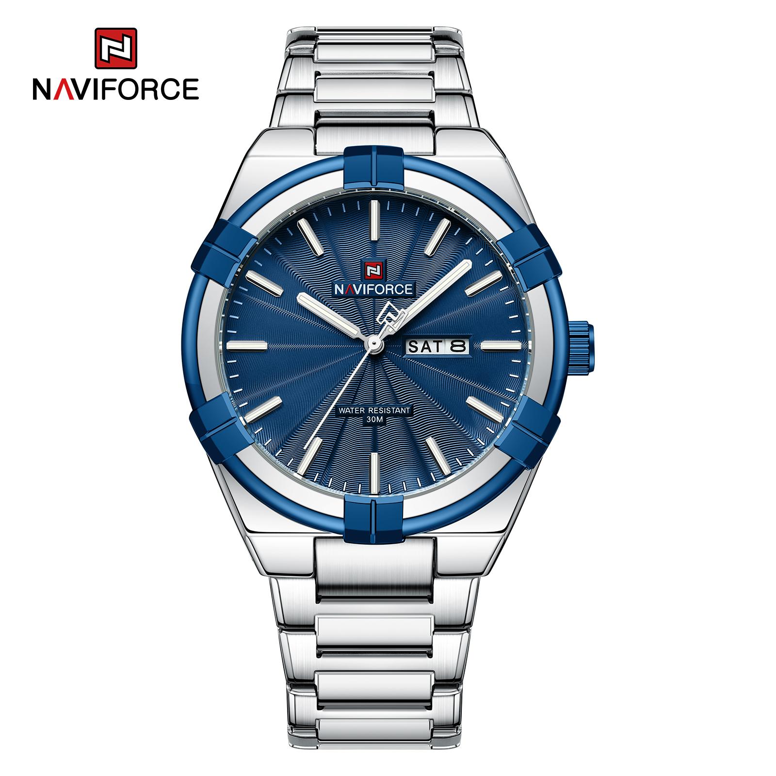 NAVIFORCE 9218 Ornate High Quality Ready to Ship Customize Ready Stock in Stock Latest Men Quartz Watches Stainless Steel Band