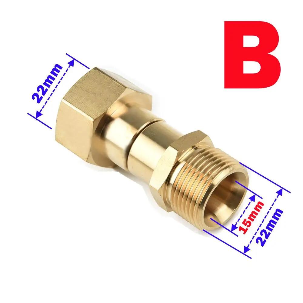 

360 Degree Rotating Hose Nozzle Connector 2pcs M22x14-15