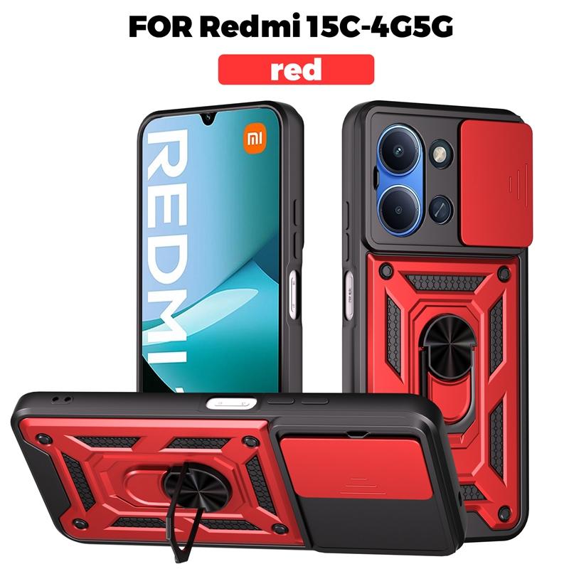 For Xiaomi Redmi 15C 5G 173mm Case Magnetic Holder Ring Shockproof Armor Cases For Redmi15C Redmy 15C 15 C 5G Lens Protect Cover