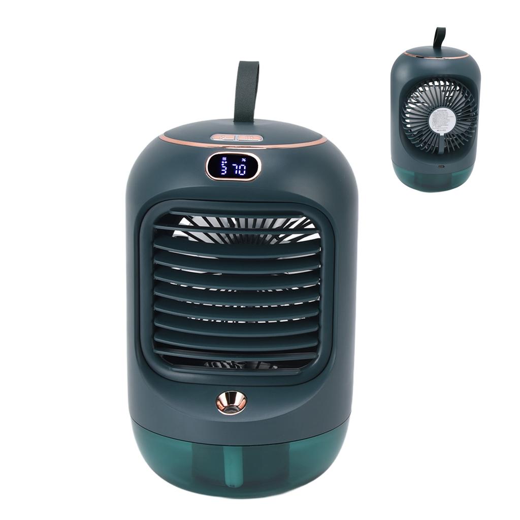 Mini Air Conditioner Humidifier Aromather 3 Gears 5 Blades USB Charging Night Light Water Cooling