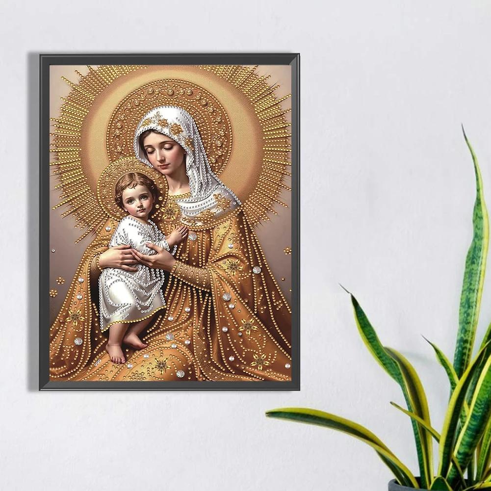 Marian Religion Diamond Painting Kit 30x40cm for Adults Beginners Gift 5D DIY Embroidery Crystal Rhinestone Art, Home Wall Decor