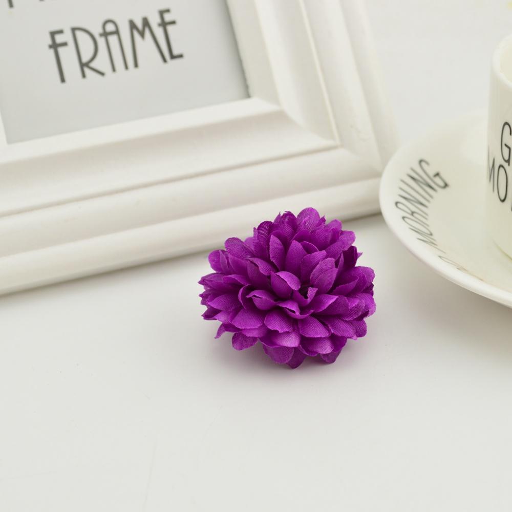 5CM 10pcs Multi-Layer Silk Chrysanthemum Heads Artificial Flowers Cheap for Home Wedding Decoration Diy Wreath Bride Bouquet