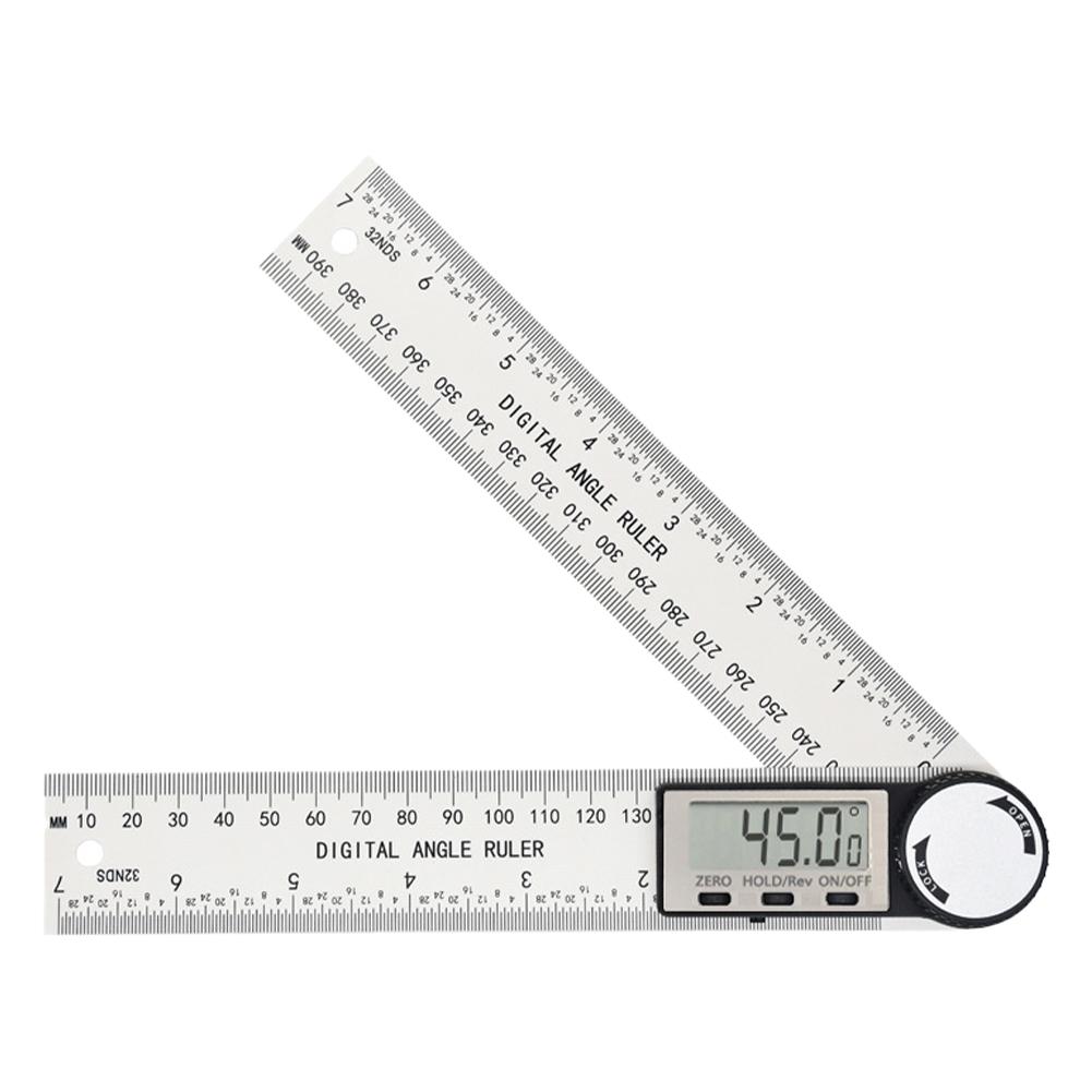 

Цифровой угломер 2 в 1, шкала, подходит для деревообрабатывающих измерительных инструментов, высокая точность, многофункциональные инструменты Black And White 200mm
