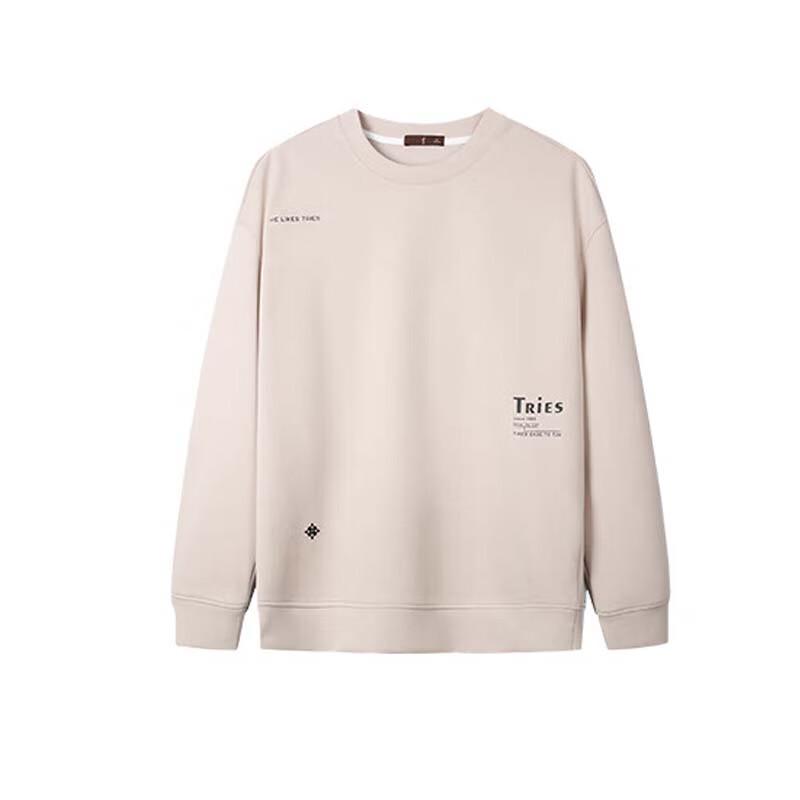 TRIES Men's Loose Breathable Round Neck Printed Sweatshirt