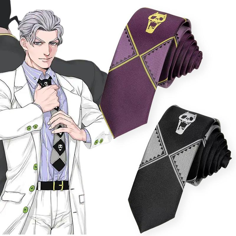 Anime Jojo Bizarre Adventure Kira Yoshikage Cosplay Krawatte Halstuch Unisex Totenkopf Hals Heavens Door Cosplay Kostüm Requisite