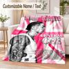 Central Cee Custom Name Flannel Throw Blanket Soft Warm for Sofa Bed Indoor Home Use