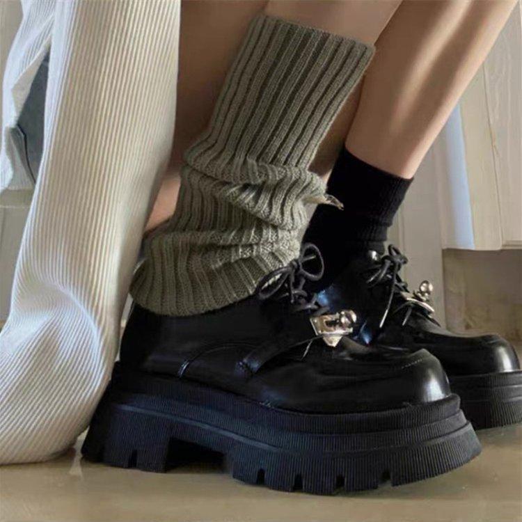 British Style Small Leather Shoes Women's 2025 Spring and Autumn New Black Retro Round Head Fashion Loafers Platform Muffin Single Shoes