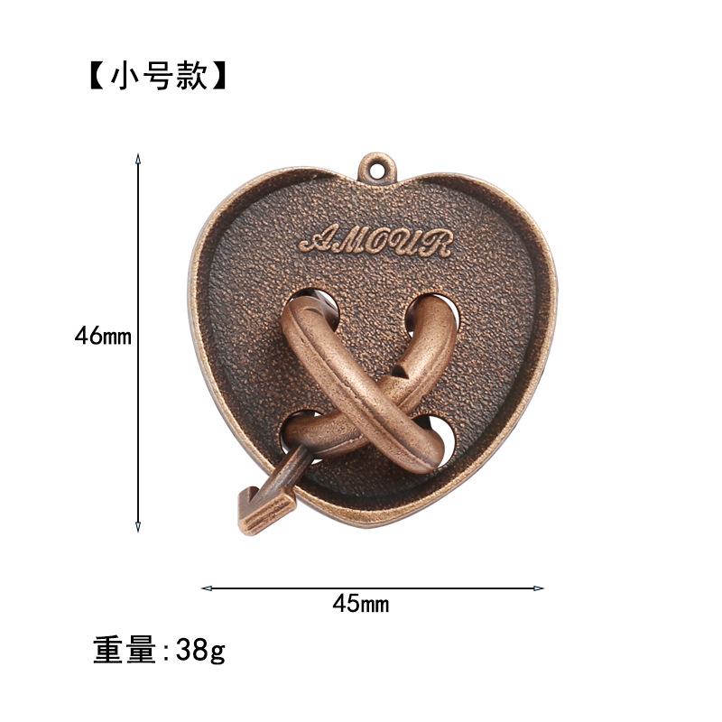Puzzle Zinc Alloy Intelligence Unlocking Ring Unlocking Set, Nine-Link Educational Toy, Kong Ming Luban Lock Mechanism Box