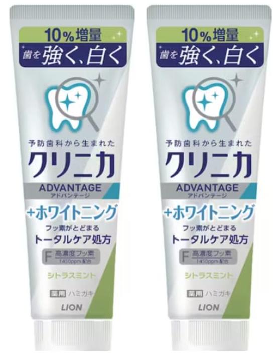 

[Set of 2] Clinica Advantage [Quasi-drug] + Whitening Toothpaste Citrus Mint Toothpaste 10% Extra Fluoride 143g x 2