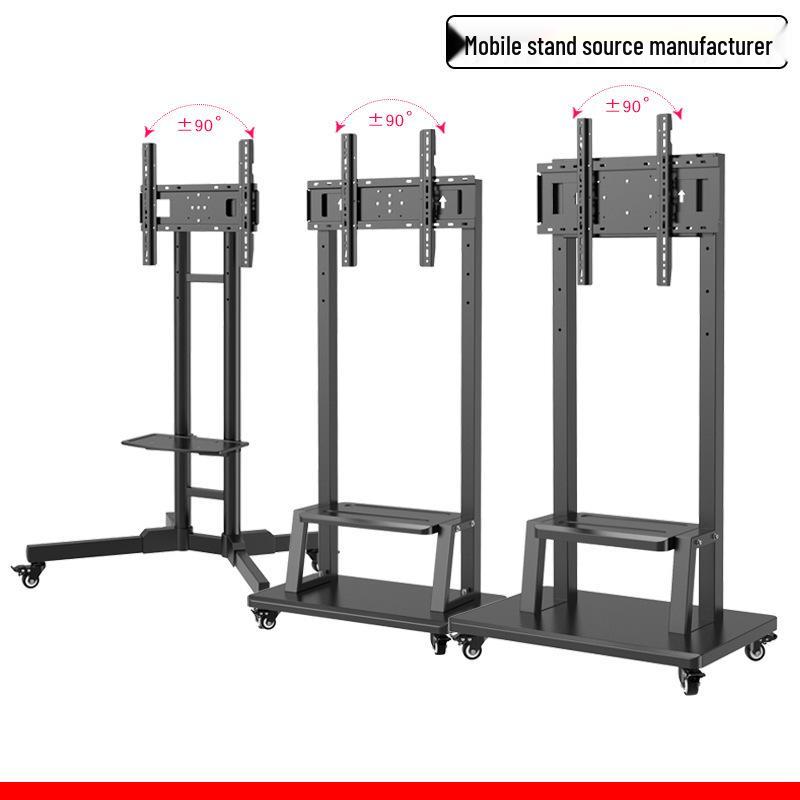 Rotating TV Stand & Cart for 32-75 Inch Monitors: Horizontal/Vertical, Live Broadcast Ready, Mobile Wall Mount