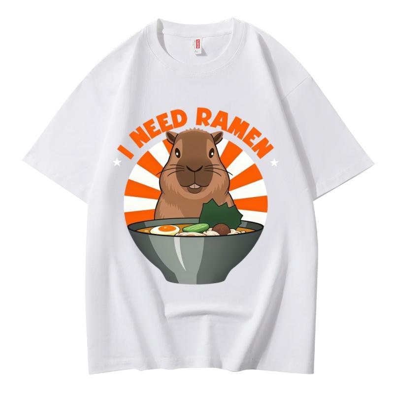 Funny Capybara RaUnisex Lover Graphic Tee For Unisex Soft Cotton Casual Short Sleeve Japanese Streetwear Tshirt