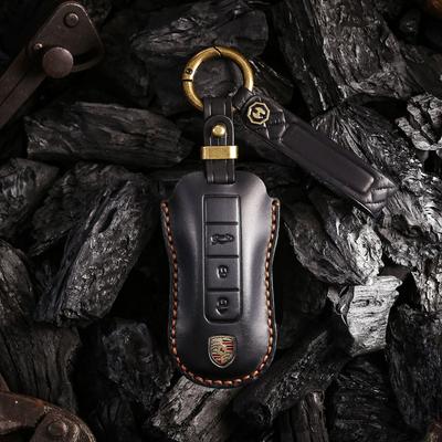 Χειροποίητη Δερμάτινη Θήκη Κλειδιού για Porsche Cayenne, Macan, Panamera και 718