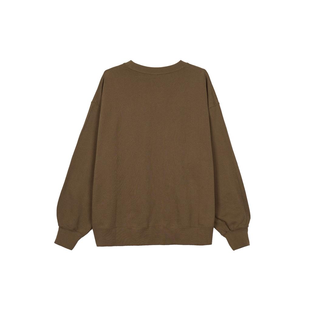 Jordan Logo Patch Solid Color Casual Loose Fleece-Lined Sweatshirt Women Tops Olive-Green DQ4600-385