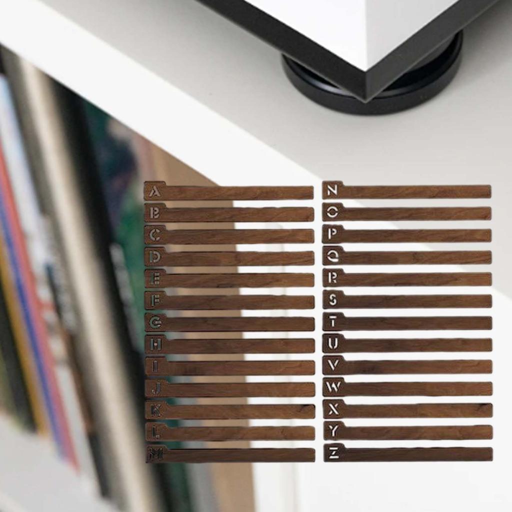 26 Stück Vinyl-Schallplatten-Trenner, alphabetischer Organizer, einfach zu verwendender hölzerner Alphabet-Trenner