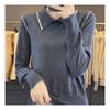 Navava Casual Solid Long Sleeve Collar KniT T shirT Nk2282
