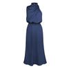Elegant Women Summer Halter Sleeveless Long A-Line High Waist Solid Color Evening Dresses