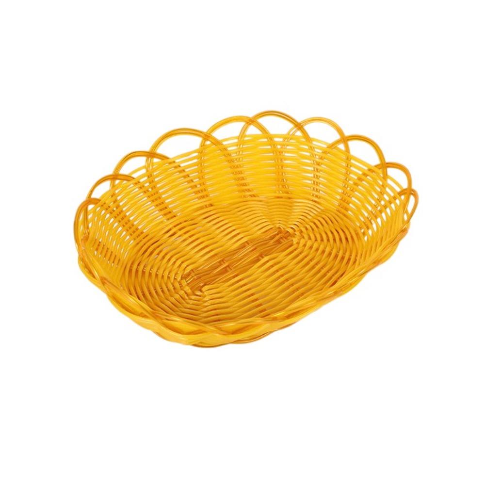 Plastic Food Plate Woven Fruit Tray New Bread Basket Breakfast Cake Snack
