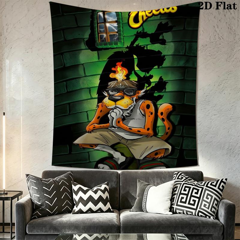 Chester Cheetah Wall Tapestry Aesthetic Wall Hanging Printed Fabric Blanket Decorative Tapestries for Bedroom Living Room Home Decor