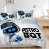 סט מצעים 3 חלקים Astro Bot Rescue Mission כיסוי שמיכה עם 2 ציפיות למיטה מתנת יום הולדת לבית