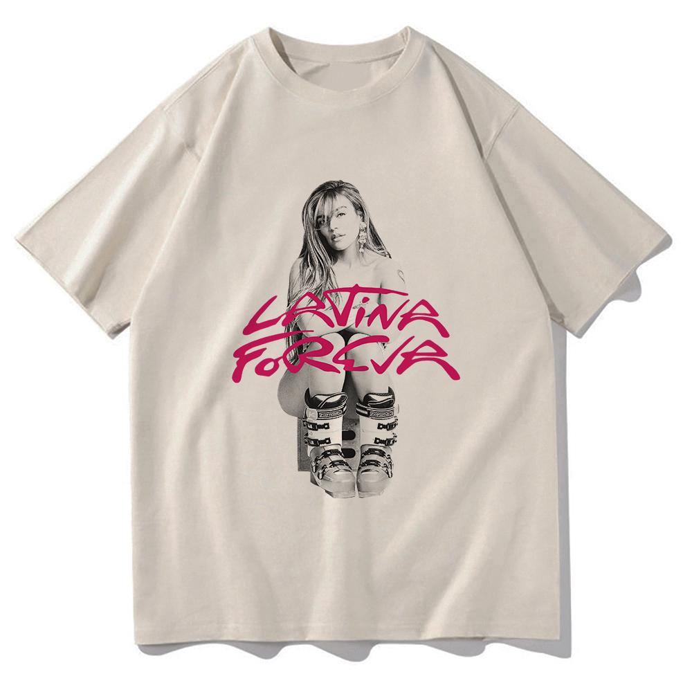 Fashion Karol G LATINA FOREVA T Shirt 2025 New Song Retro Men/women Clothing Harajuku Clothes Summer Cotton Graphic T Shirts