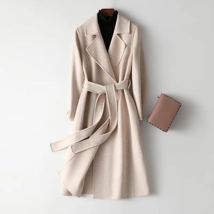 Dames Lange Draak & Feniks Vetersluiting Nylon Jas - 2023 Slim Over-de-Knie Wollen Stijl, High-End Mode.