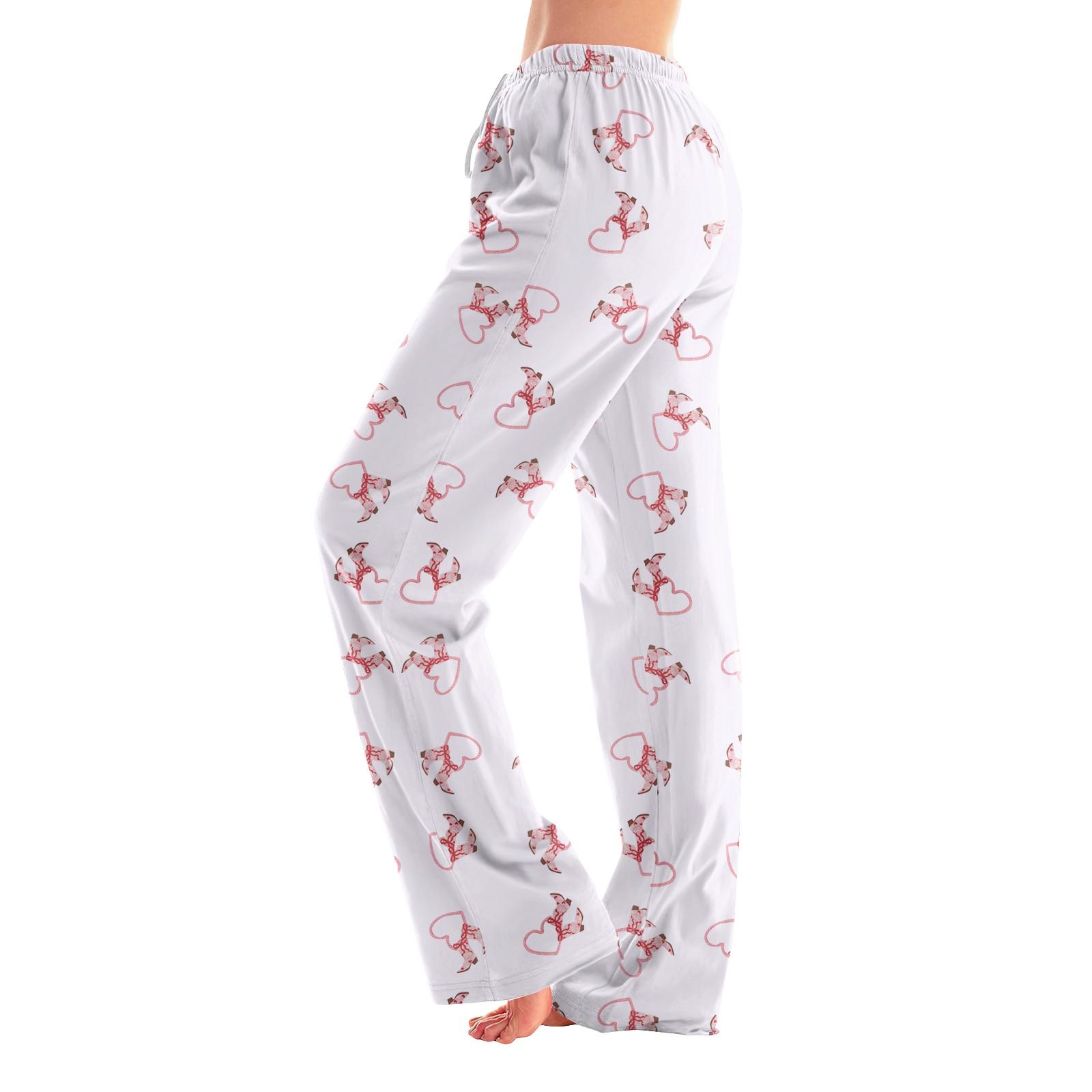 

Женские пижамные штаны, одежда для сна, повседневные брюки с эластичной резинкой на талии, удобные прямые свободные брюки для йоги XXL