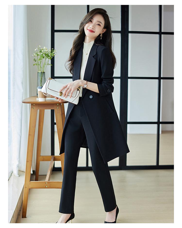 Damen Midilanger Roter Trenchcoat Anzug - High-End Businesskleidung für Herbst/Winter 2025