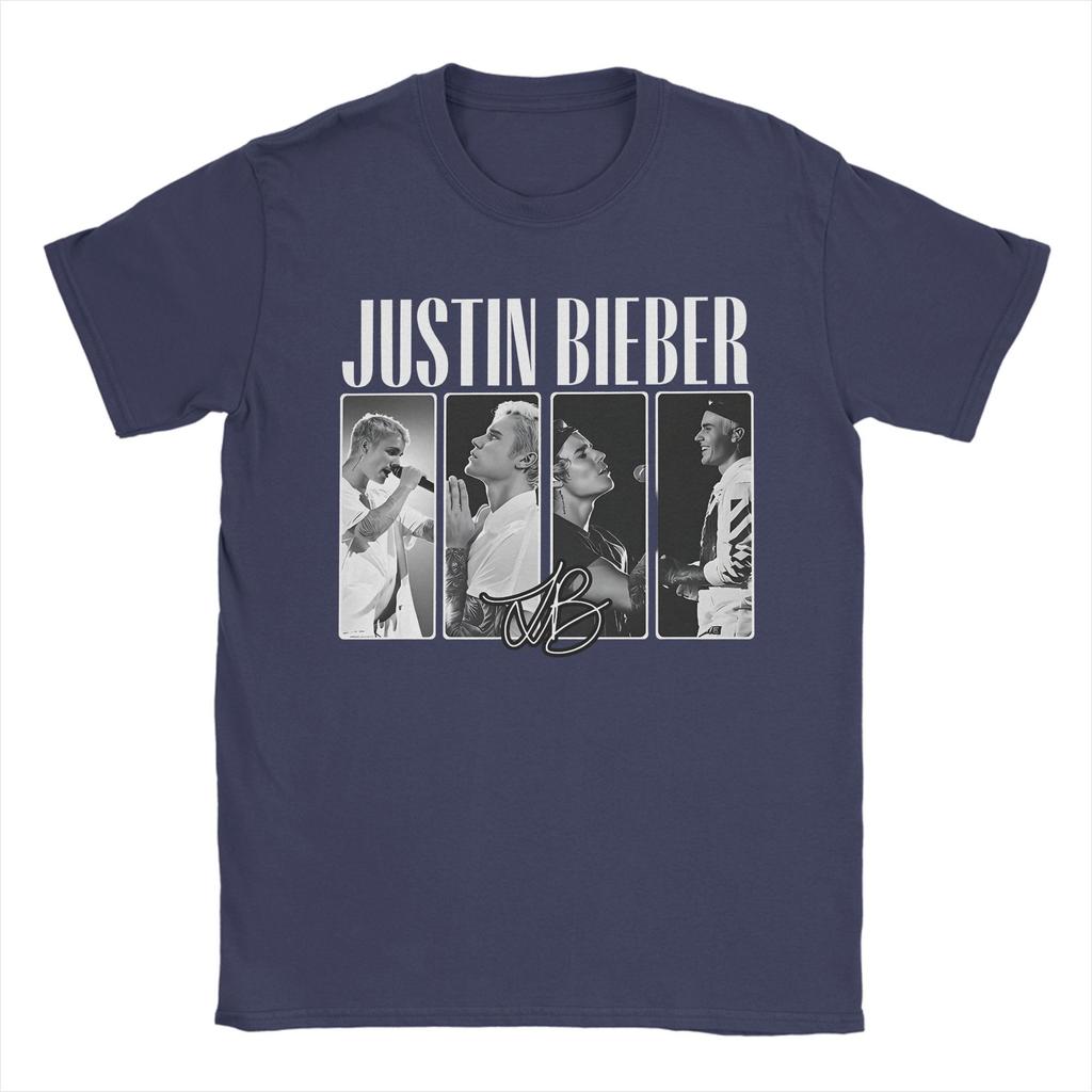 Camisetas Swag de Justin Bieber para Hombre Algodón Puro Camiseta Vintage Cuello Redondo Camiseta Manga Corta Ropa Clásica