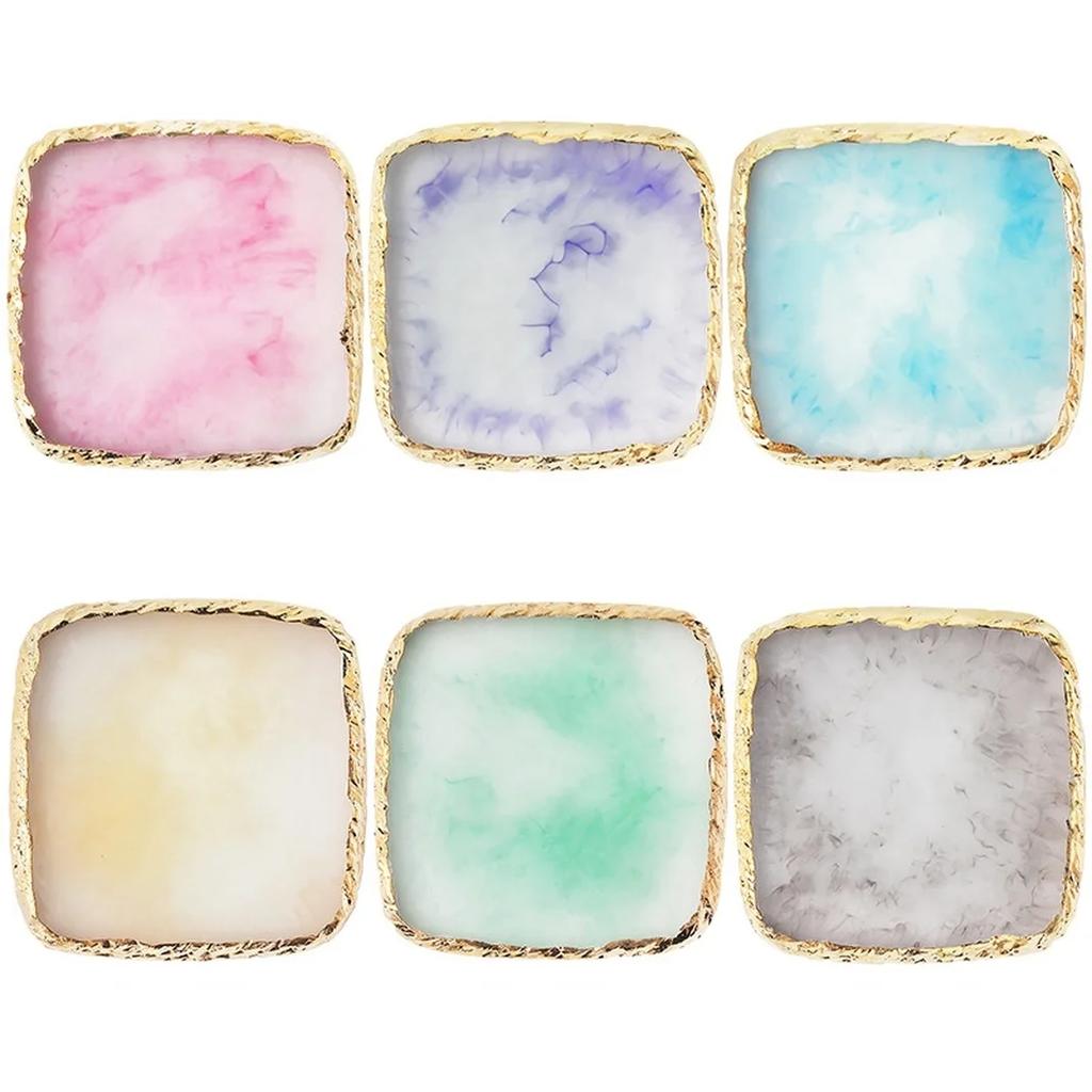 18 Styles Resin Agate Stone Nail Color Palette Gel Polish Pallet Mixing Drawing Paint Plate Manicure Nails Art Display Shelf