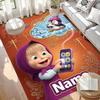 Custom Name Personalized Masha and the Bear Print Carpet, Versatile Home Decor Rug, for Playroom, Apartment, Balcony, Entryway, Hallway Gift