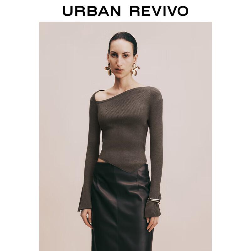 UR Women's Slim Asymmetrical Collar Knit Sweater