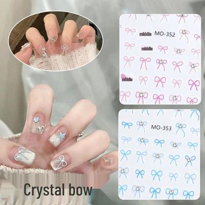 Crystal Diamond 3D Bow Nail Art Stickers