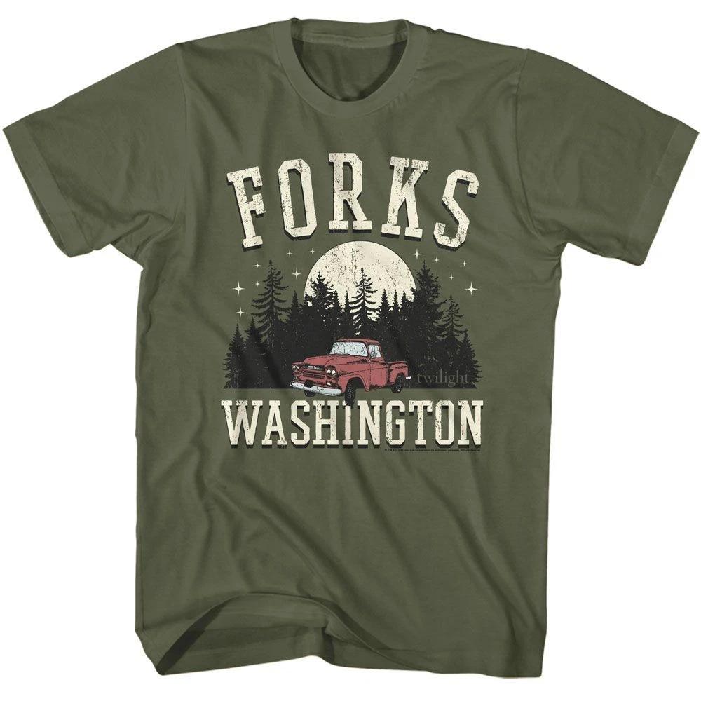Twilight - Forks Truck - American Classics - Solid Green  Short Sleeve T-Sh 160