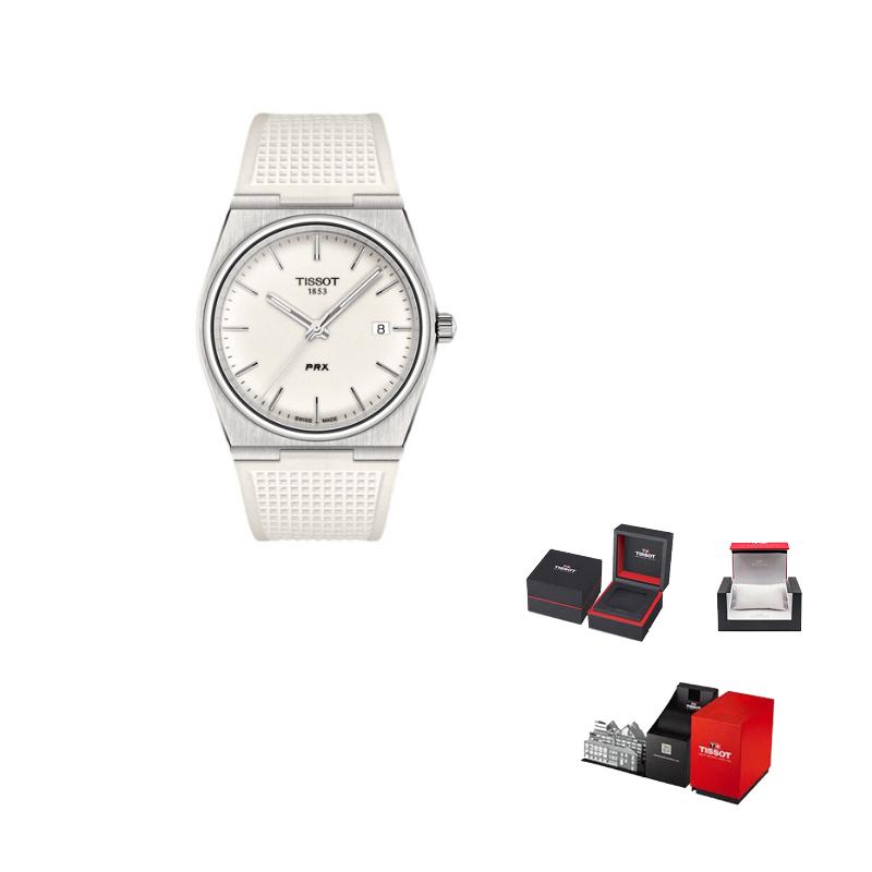 

TISSOT PRX Quartz Movement Unisex Watch 40mm White Dial Stainless Steel Case Rubber Strap T137.410.17.011.00 White Dial