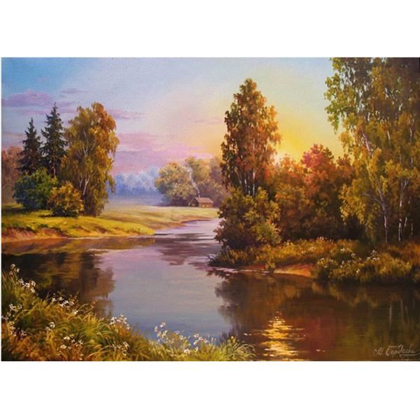 5D DIY Full Round Diamond Painting Landscape Set Embroidery Cross Stitch Mosaic Embroidery
