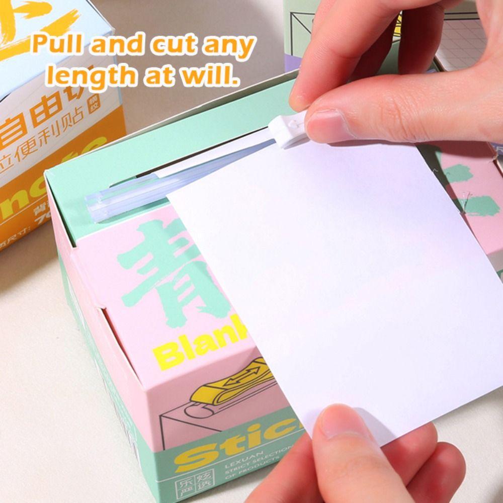 High Quality 7M Pull-out Sticky Notes Free-cut Grid/Horizontal/Blank Memo Pad Full Adhesive DIY Message Stickers Students