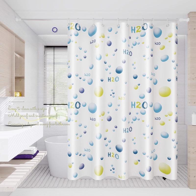 Transparent Waterproof Shower Curtain Bathroom Translucent Partition Curtain Easy Clean Wipe Mildew Proof Curtains with Hooks