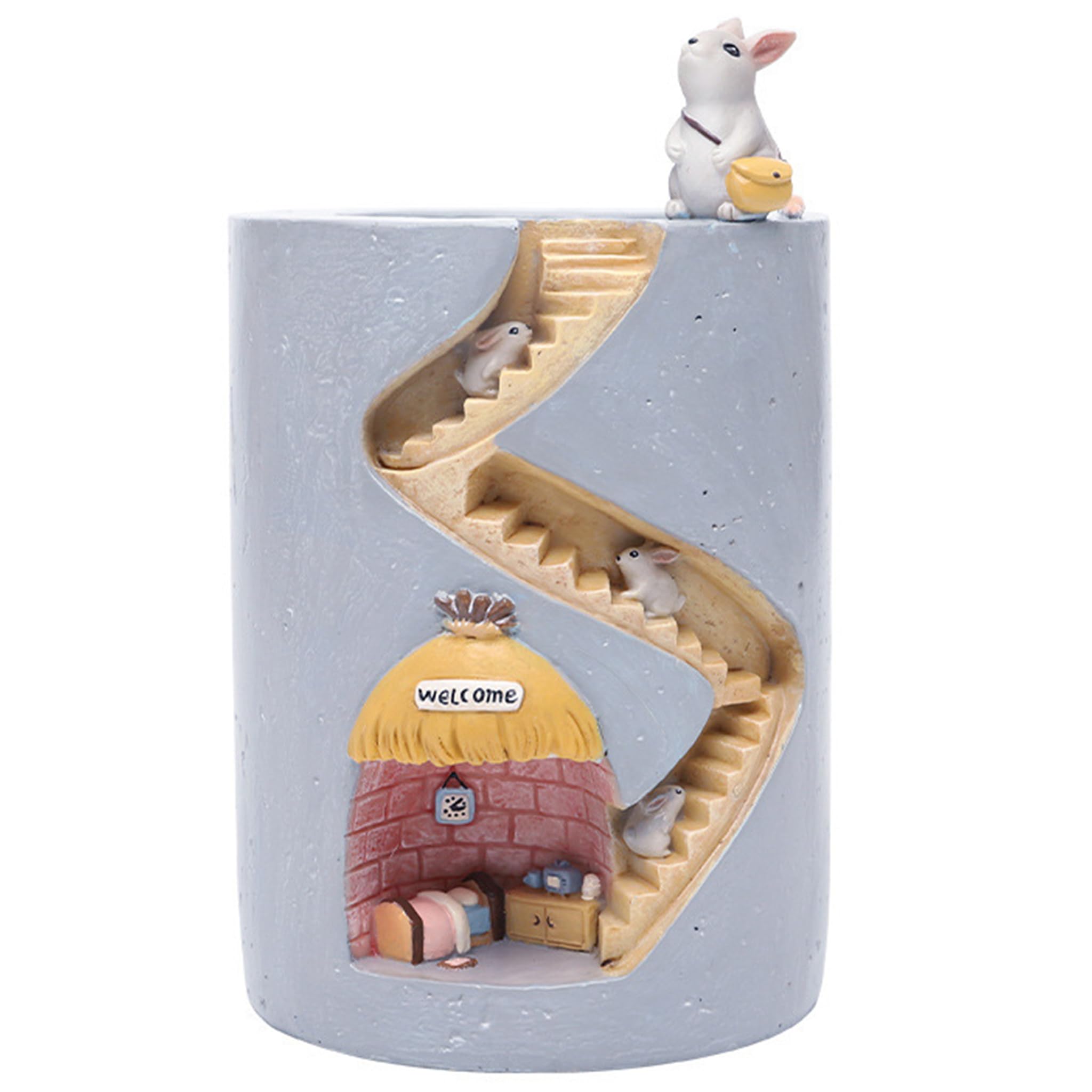 

[Queen-b] Cute Animal Flower Pot Planter, Perfect for Cultivating Mini Succulents, Houseplants, Flowers, Herbs, Cacti, Gardening, and More. Stylish Ra