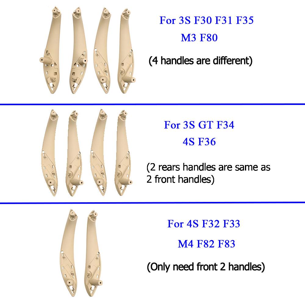 Car Accessories Interior Door Black Beige Left Right Pull Handle Trim Cover Replacement For BMW M3 M4 F30 F34 F36 F32 F33