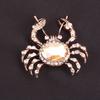 Marine Life Brooch with Diamonds, Crab Brooch, European and American Fashion Clothing Accessories, Enamel Brooch with Diamonds